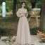 Modest / Simple Dusky Pink Sequins Bridesmaid Dresses 2021 A-Line / Princess Short Sleeve Backless Floor-Length / Long Wedding Party Dresses