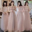 Chic / Beautiful Grey Pearl Lace Flower Bridesmaid Dresses 2021 A-Line / Princess Short Sleeve Backless Floor-Length / Long Bridesmaid Wedding Party Dresses