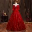 Charmant Bordeaux Paillettes Robe De Bal 2021 Robe Boule Bustier Manches Courtes Dos Nu Perlage Ceinture Longue Promo Robe De Ceremonie