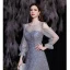 Sparkly Sky Blue Beading Sequins Evening Dresses 2021 A-Line / Princess Scoop Neck 3/4 Sleeve Evening Party Floor-Length / Long Formal Dresses