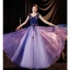 Fée Des Fleurs Bleu Marine Robe De Bal 2021 Princesse V-Cou Appliques En Dentelle Fleur Sans Manches Dos Nu Longue Robe De Ceremonie