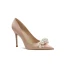Chic / Beautiful Rose Gold Prom Pearl Pumps 2021 Leather High Heels 10 cm Stiletto Heels Pointed Toe Pumps