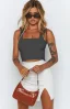 Sexy Fashion Summer Sage Green Street Wear Outdoor Sports Gymnasium Tight  Women Tank 2021 Square Neckline Sleeveless Women's Tops Sweatshirts