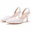 Chic / Belle Blanche En Dentelle Fleur Chaussure De Mariée 2021 7 cm Talons Aiguilles À Bout Pointu Mariage Talons Hauts