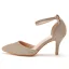 Chic Doré Paillettes Chaussure De Mariée 2021 Bride Cheville 7 cm Talons Épais À Bout Pointu Promo Talons Hauts