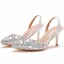 Charmig Multi-Färger Rhinestone Brudskor 2021 7 cm Stilettklackar Spetsiga Bröllop Högklackade