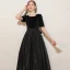 Elegant Black Birthday Suede Party Dresses Flower Girl Dresses 2021 A-Line / Princess Square Neckline Short Sleeve Floor-Length / Long Backless Bow Flower Girl Dresses