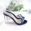 Sexy Transparent Champagne Crystal Womens Sandals 2021 Street Wear Ankle Strap Rhinestone 10 cm Thick Heels Open / Peep Toe Sandals High Heels