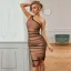 Sexy Brown Tight  Party Dresses 2021 One-Shoulder Sleeveless Zipper Up at Side Cocktail Party Evening Party Women Dresses