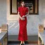 Sparkly Royal Blue Sequins Evening Party Cheongsam 2021 Trumpet / Mermaid Short Sleeve Tea-length Cheongsam / Qipao
