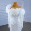 Luxury / Gorgeous White Ruffle Wedding Dresses 2021 Trumpet / Mermaid Scoop Neck Beading Pearl Sequins Long Sleeve Backless Floor-Length / Long Wedding