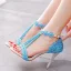 Charming White Pearl T-Strap Lace Flower Wedding Shoes 2021 9 cm Stiletto Heels Open / Peep Toe Wedding Sandals High Heels