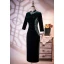 Vintage / Retro Dark Green Velour Embroidered Cheongsam Evening Dresses 2021 Trumpet / Mermaid Suede High Neck 1/2 Sleeves Split Front Tea-length Formal Dresses