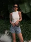 Summer Casual Khaki Solid Color Tight  Tank 2021 Cotton Scoop Neck Sleeveless Women's Tops