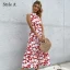 Chic / Beautiful Summer Black Floral Street Wear Maxi Dresses 2021 High Neck Sleeveless Women Dresses