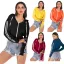 Comfortable Navy Blue Street Wear Zipper Sweatshirts 2021 Long Sleeve Hoodies Women's Tops Hooded