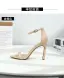 Enkla Svarta Casual Sandaler Dam 2020 Ankelband 10 cm Stilettklackar Peep Toe Högklackade