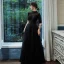 Charmant Gris Robe De Soirée 2020 Princesse Glitter Tulle Col Haut Perlage Faux Diamant 1/2 Manches Dos Nu Longue Robe De Ceremonie