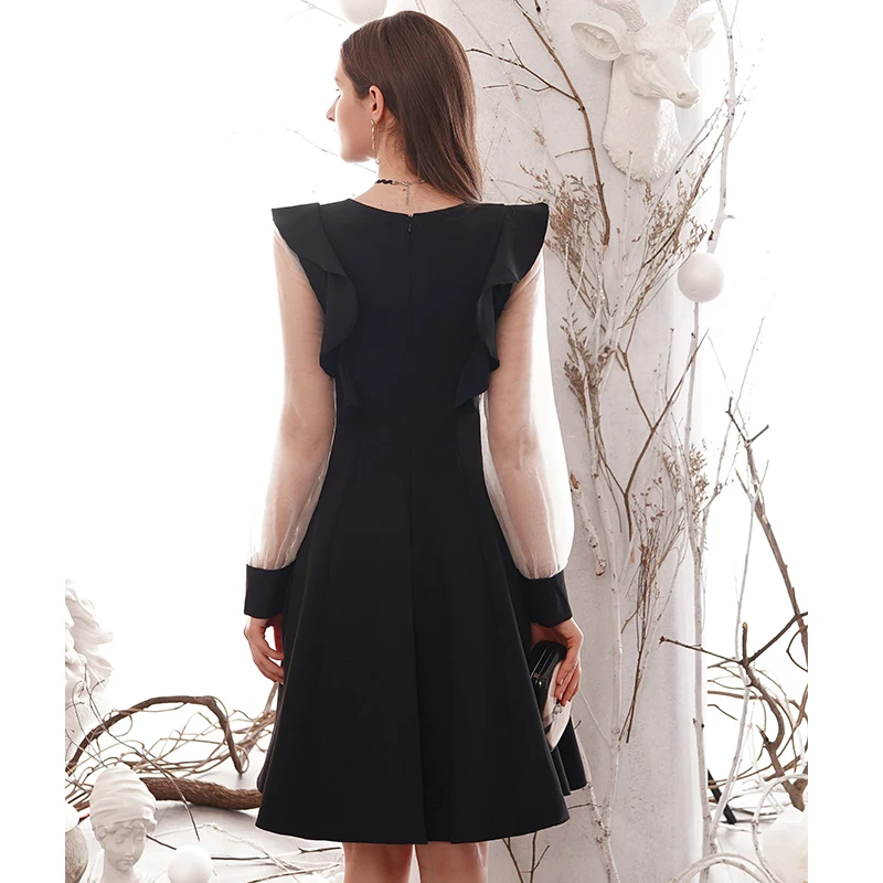 slim fit dress slacks Berylove Women Halter Graduation Dress White Black Polka Dot Tulle A Line Summer Dress, White Black Dot / US6 main image 0