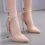 Hermoso Negro Noche Sandalias De Mujer 2020 mariposa Correa Del Tobillo 11 cm Stilettos / Tacones De Aguja Punta Estrecha High Heels