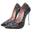 Schöne Multifarben Abend Pumps 2020 Schlangenhautmuster 13 cm Stilettos Spitzschuh Pumps