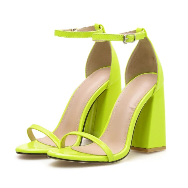 Prisvärd Svarta Casual Sandaler Dam 2020 Ankelband 10 cm Tjocka Klackar Peep Toe Sandaler