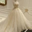 Luxe Champagne Robe De Mariée 2018 Dos Nu Robe Boule Perlage Paillettes Bretelles Spaghetti Sans Manches Royal Train Mariage