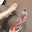 Chic / Beautiful Yellow Casual Womens Sandals 2020 See-through 8 cm Stiletto Heels Open / Peep Toe Pumps