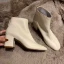 Moda Czarne Przypadkowy Buty Damskie 2020 Skórzany 7 cm Grubym Obcasie Szpiczaste Boots