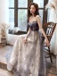 Fashion Ocean Blue Prom Dresses Evening Dresses  2021 A-Line / Princess Scoop Neck Beading Rhinestone Sequins Sleeveless Backless Floor-Length / Long Evening Party Formal Dresses