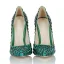 Amazing / Unique Dark Green Rave Club Pumps 2020 Leather Snakeskin Print 11 cm Stiletto Heels Pointed Toe Pumps