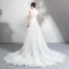 Chic / Beautiful Summer White Beach Wedding Dresses 2018 A-Line / Princess Appliques Pleated Organza V-Neck Sleeveless Chapel Train Wedding
