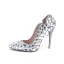 Schöne Silber Abend Strass Pumps 2020 Leder 10 cm Stilettos Spitzschuh Pumps