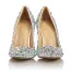 Charming Multi-Colors Crystal Wedding Shoes 2020 Leather Rhinestone 10 cm Stiletto Heels Pointed Toe Pumps