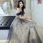 Elegante Meeresblau Abendkleider 2021 A Linie Off Shoulder Perlenstickerei Pailletten Ärmellos Rückenfreies Lange Festliche Kleider