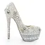 Charmant Ivory / Creme Brautschuhe 2020 Leder Perle Kristall Strass 15 cm Stilettos Runde Zeh Hochzeit Pumps