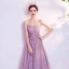 Charmant Lilas Robe De Soirée 2020 Princesse Bustier Perlage Paillettes Cristal Appliques En Dentelle Fleur Sans Manches Dos Nu Longue Robe De Ceremonie