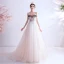 Flower Fairy Ivory Prom Dresses 2020 A-Line / Princess Spaghetti Straps Appliques Sleeveless Backless Sweep Train Formal Dresses