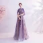 Charmant Lavande Robe De Soirée 2020 Princesse Encolure Dégagée Glitter Perlage Paillettes Cristal Sans Manches Dos Nu Longue Robe De Ceremonie