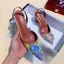 Fashion Rainbow Multi-Colors Casual Womens Sandals 2020 Rhinestone 8 cm Stiletto Heels Pointed Toe Sandals
