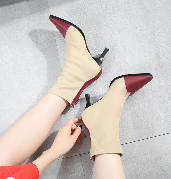 Affordable Black Casual Womens Boots 2020 7 cm Stiletto Heels Pointed Toe Boots