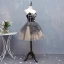 Vintage / Retro Black Grey Cocktail Dresses 2018 Ball Gown Appliques Spaghetti Straps Backless Sleeveless Short Cocktail Party Formal Dresses