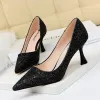 Sparkly Gold Glitter Evening Party Pumps 2020 Sequins 7 cm Stiletto Heels Pointed Toe Pumps