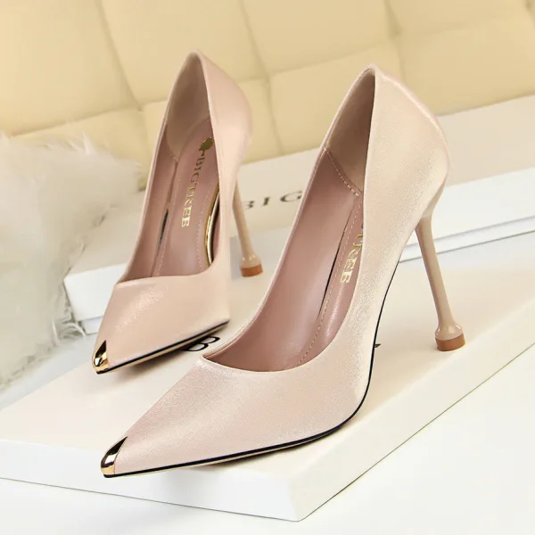 Mooie / Prachtige Rode Gala Pumps 2020 Satijn 10 cm Naaldhakken / Stiletto Spitse Neus Pumps
