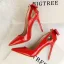 Schön Nude Datierung Schleife Pumps 2020 Lackleder 10 cm Stilettos Spitzschuh Pumps