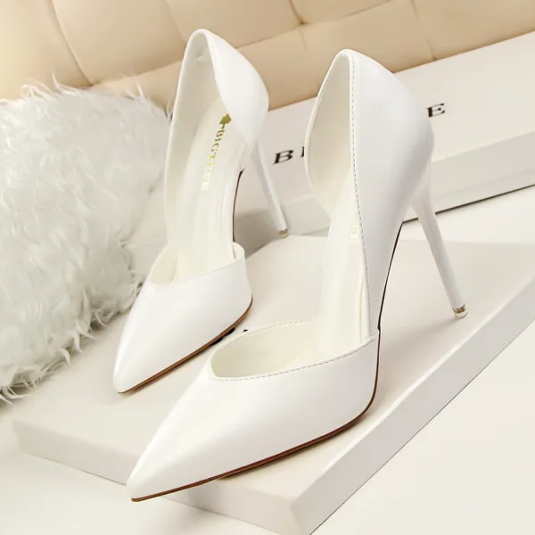 Schöne Pink Abend Hochhackige 2020 10 cm Stilettos Spitzschuh Damenschuhe
