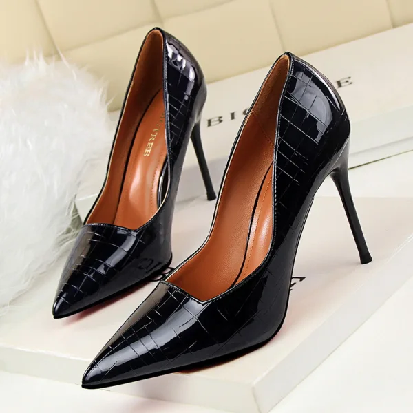 Chic / Belle Bronze Club de carnaval Escarpins 2020 Cuir Verni 9 cm Talons Aiguilles À Bout Pointu Escarpins