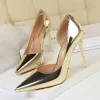 Sexy Bronze Evening Party Womens Shoes 2020 Patent Leather 10 cm Stiletto Heels Pointed Toe High Heels