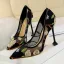 Modest / Simple Royal Blue Casual Tulle Pumps 2020 Lace See-through 10 cm Stiletto Heels Pointed Toe Pumps