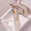 Sparkly Silver Dating Pumps 2020 Lace Sequins Pointed Toe 7 cm Stiletto Heels Pumps